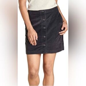 TOAD & CO • Organic Cotton Button Front Corduroy Mini Skirt Size 10